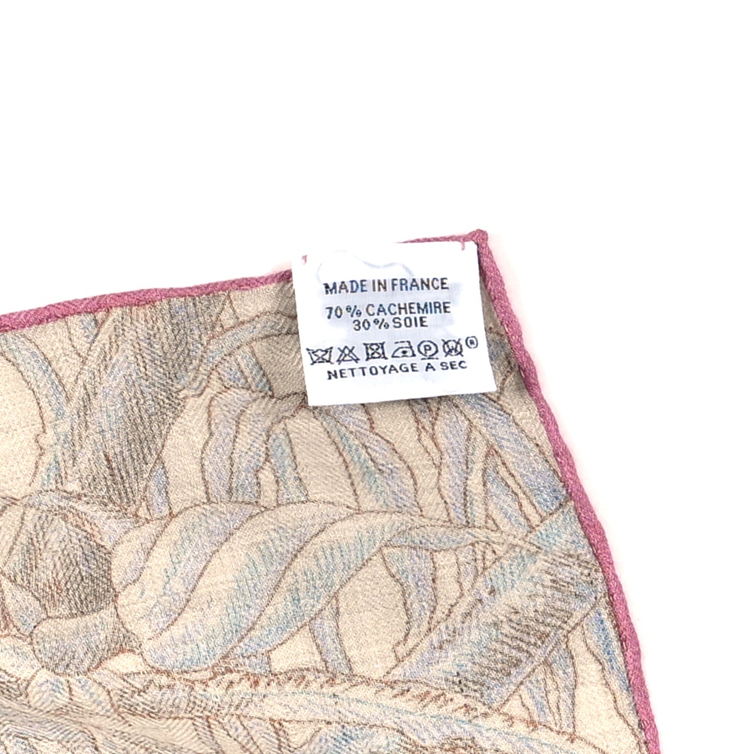 Hermes Cashmere Silk All'Orto Botanico di Palermo 140 Rose Naturel Bleu 4 of 4