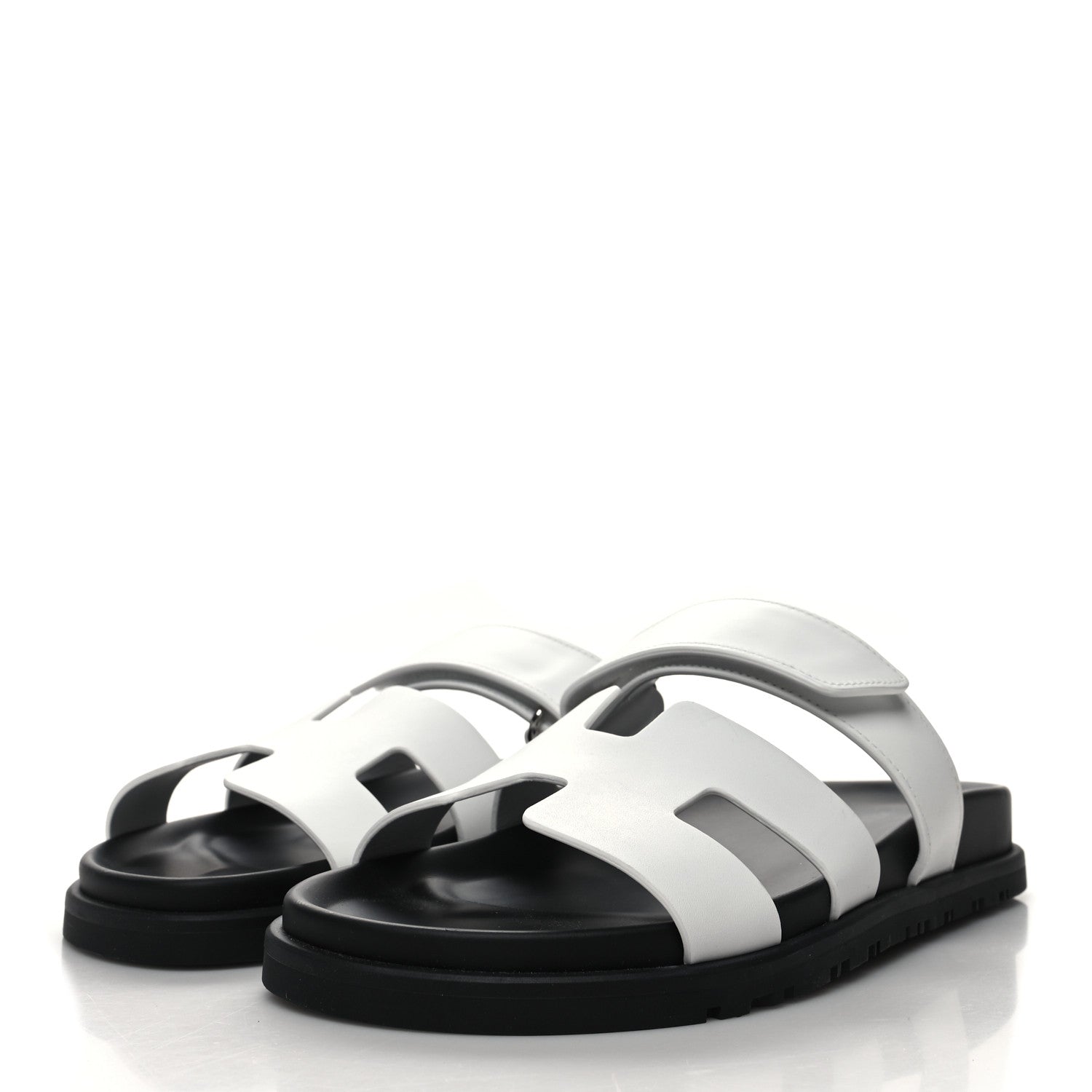 Hermes Calfskin Womens Chypre Sandals 37.5 White 3 of 8