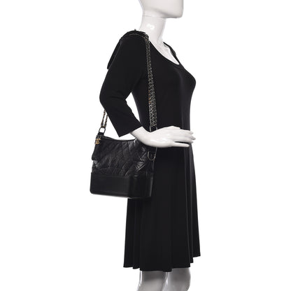 Chanel Aged Calfskin Quilted Medium Gabrielle Hobo Black 2 of 12
