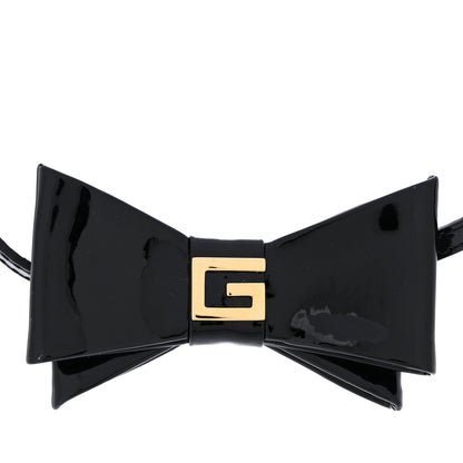 Gucci Patent G Bow Choker Necklace Black Gold 4 of 5