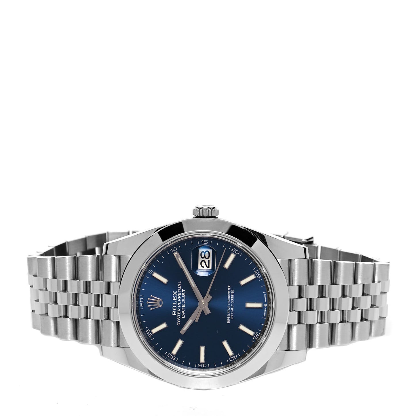 Stainless Steel 41mm Oyster Perpetual Datejust Watch Blue 126300