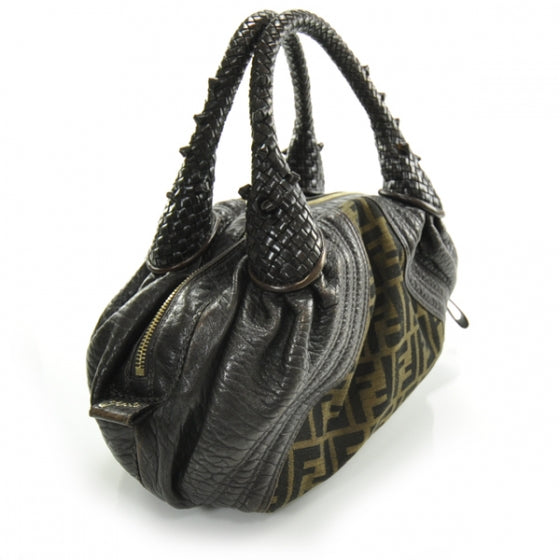 Fendi Zucca Nappa Nuvolata Vitello Tortuga Spy Bowler Tobacco Moro 3 of 13