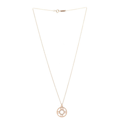 Tiffany 18K Rose Gold Diamond Small Atlas Open Pendant Necklace 3 of 6