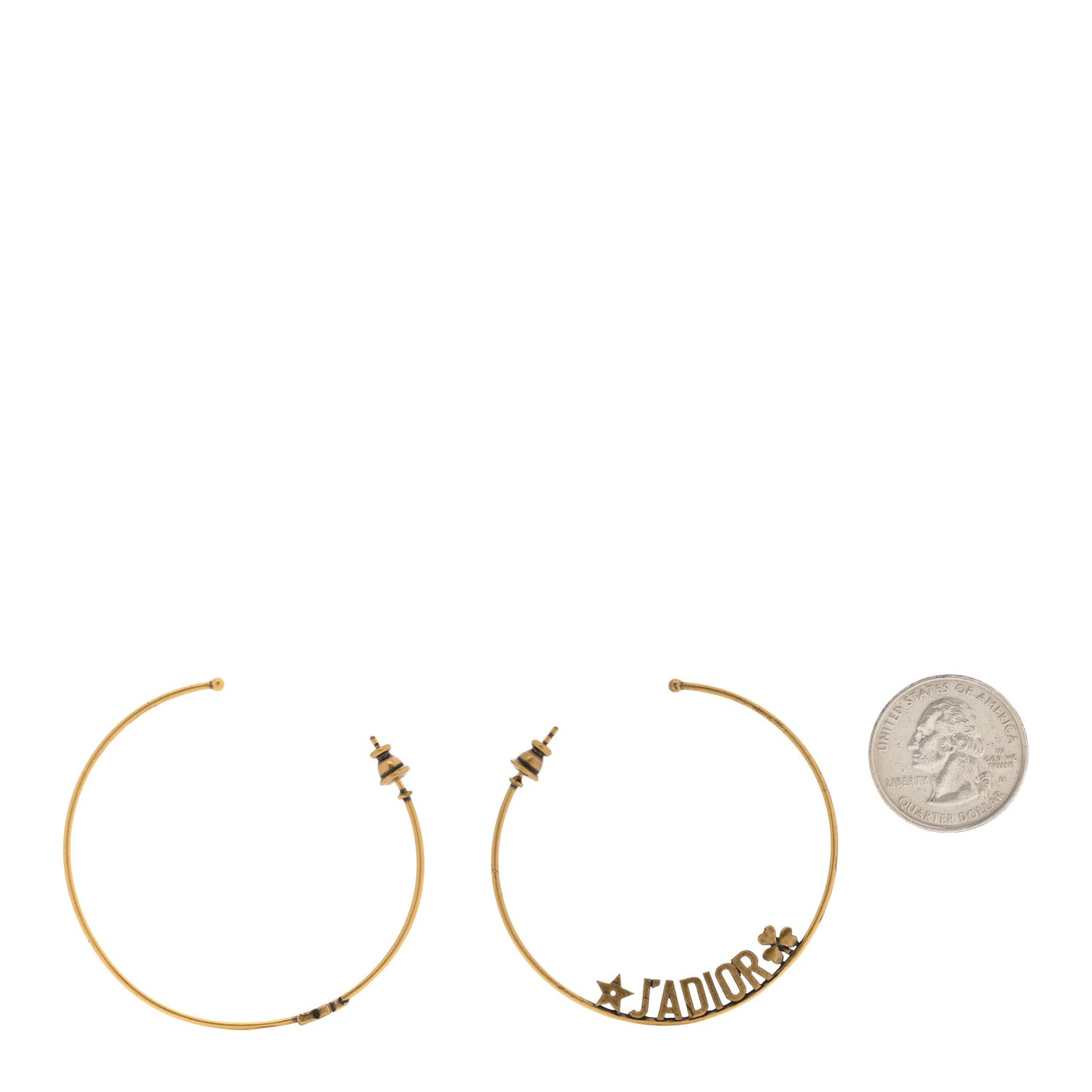 Metal J'Adior Hoop Earrings Aged Gold
