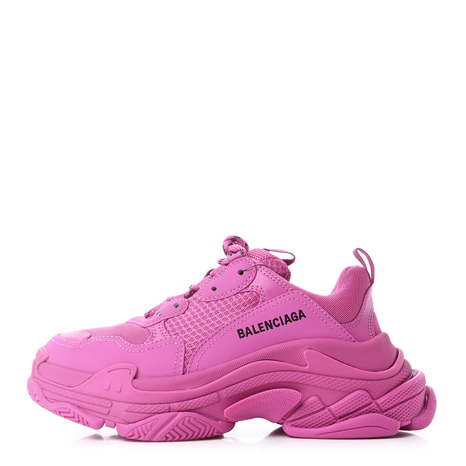 Balenciaga Fabric Mesh Womens Triple S Sneakers 38 Fluo Pink 1 of 8