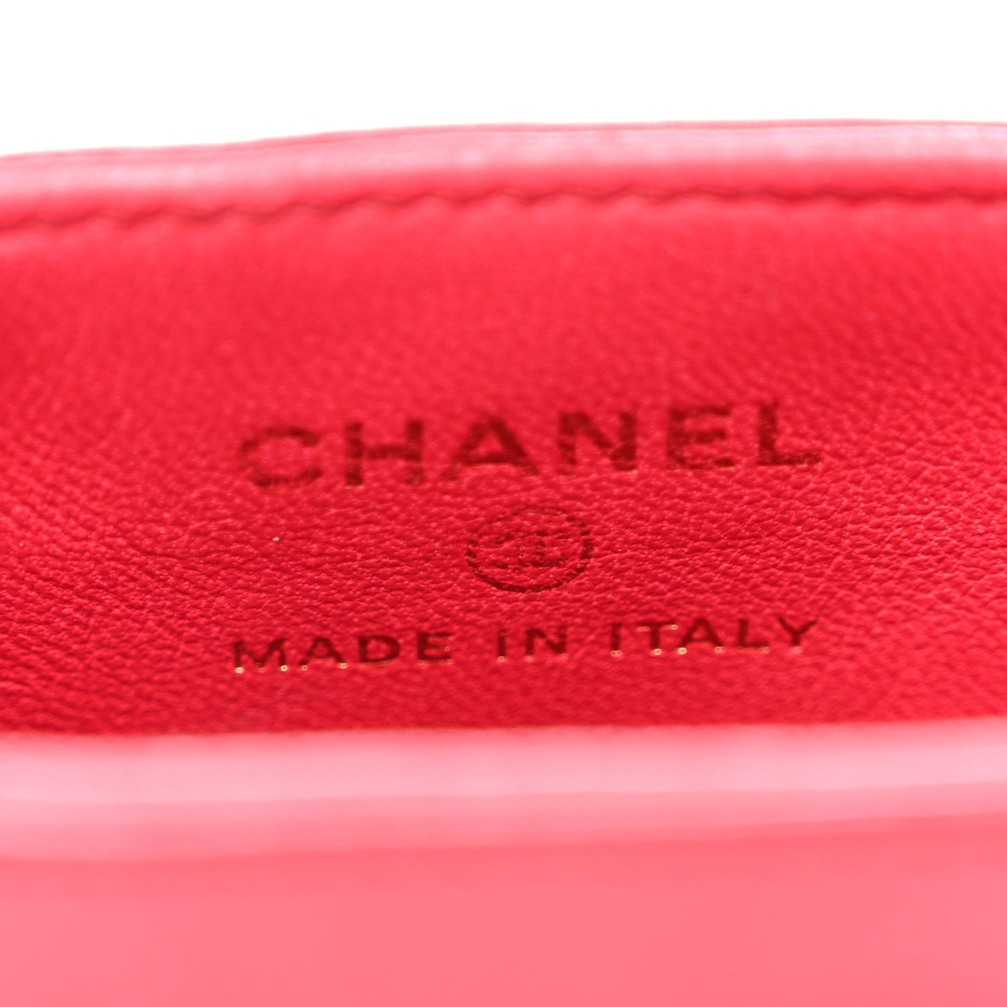 Lambskin Chain Around Phone Holder Red