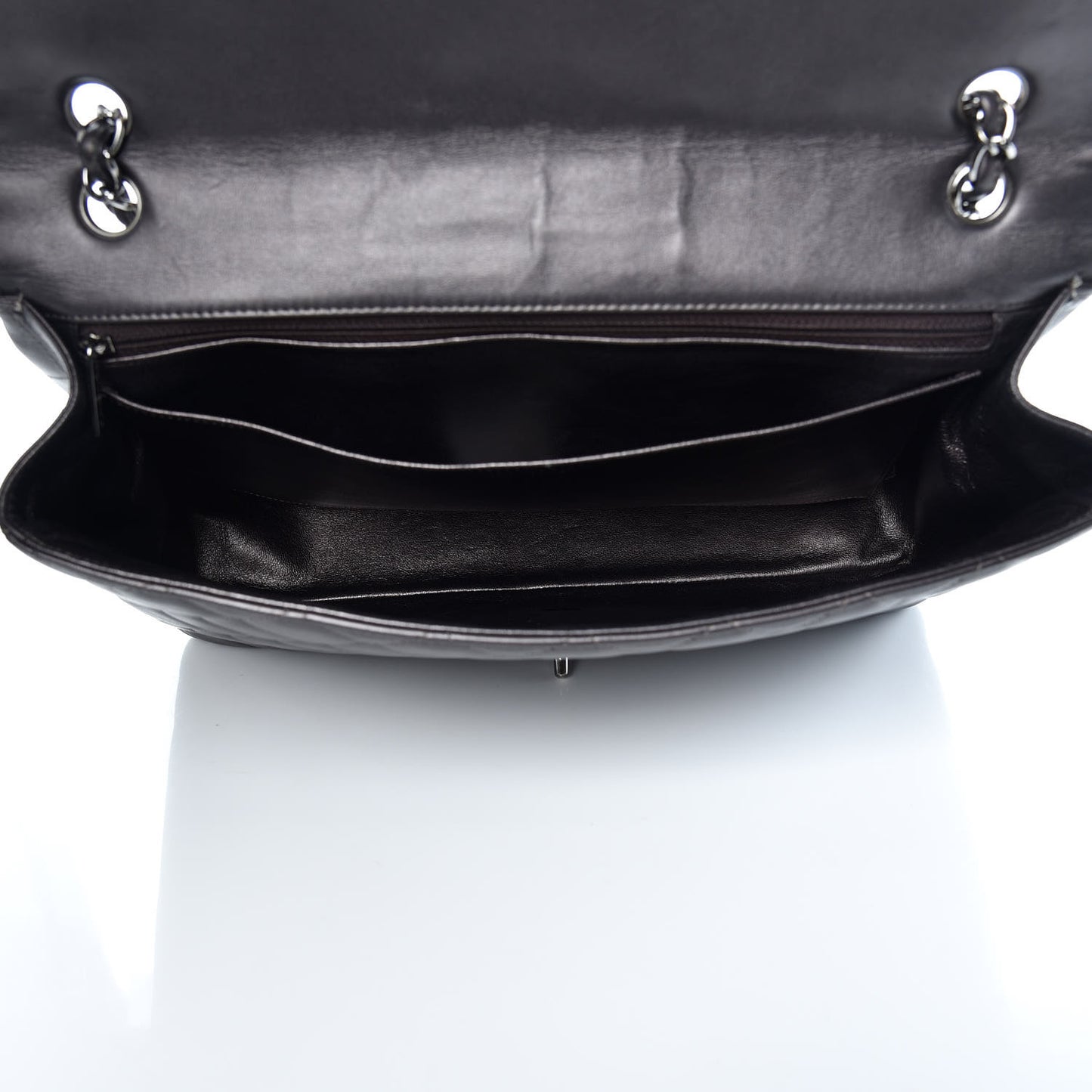 Lambskin Maxi Single Flap Flap Dark Grey