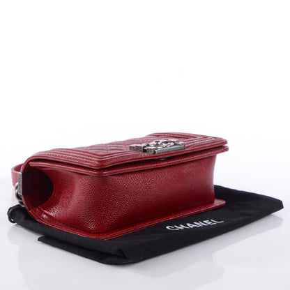 Chanel Caviar Quilted Small Boy Flap Bag Dark Red 4 of 8