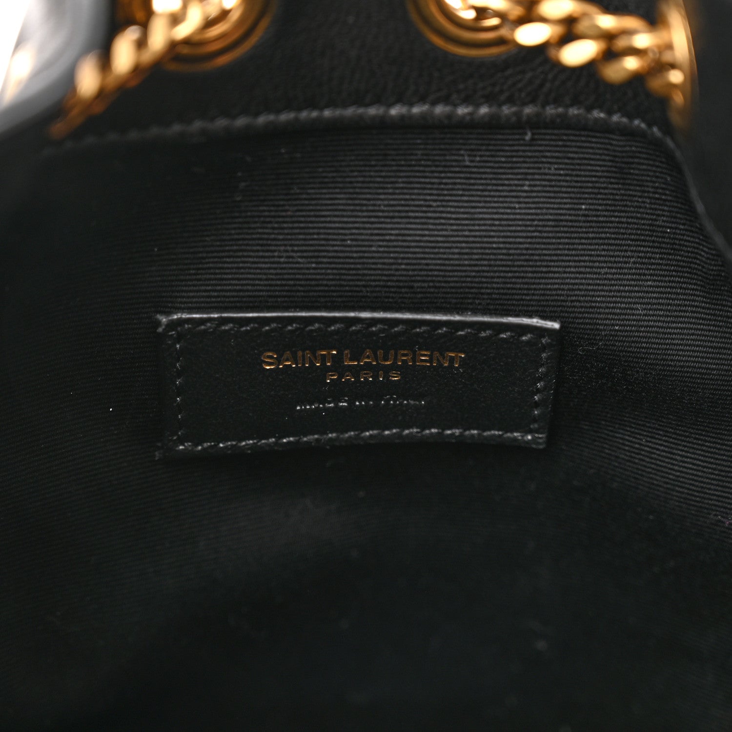Saint Laurent Lambskin Matelasse Monogram Joe Nano Bucket Bag Black 6 of 12