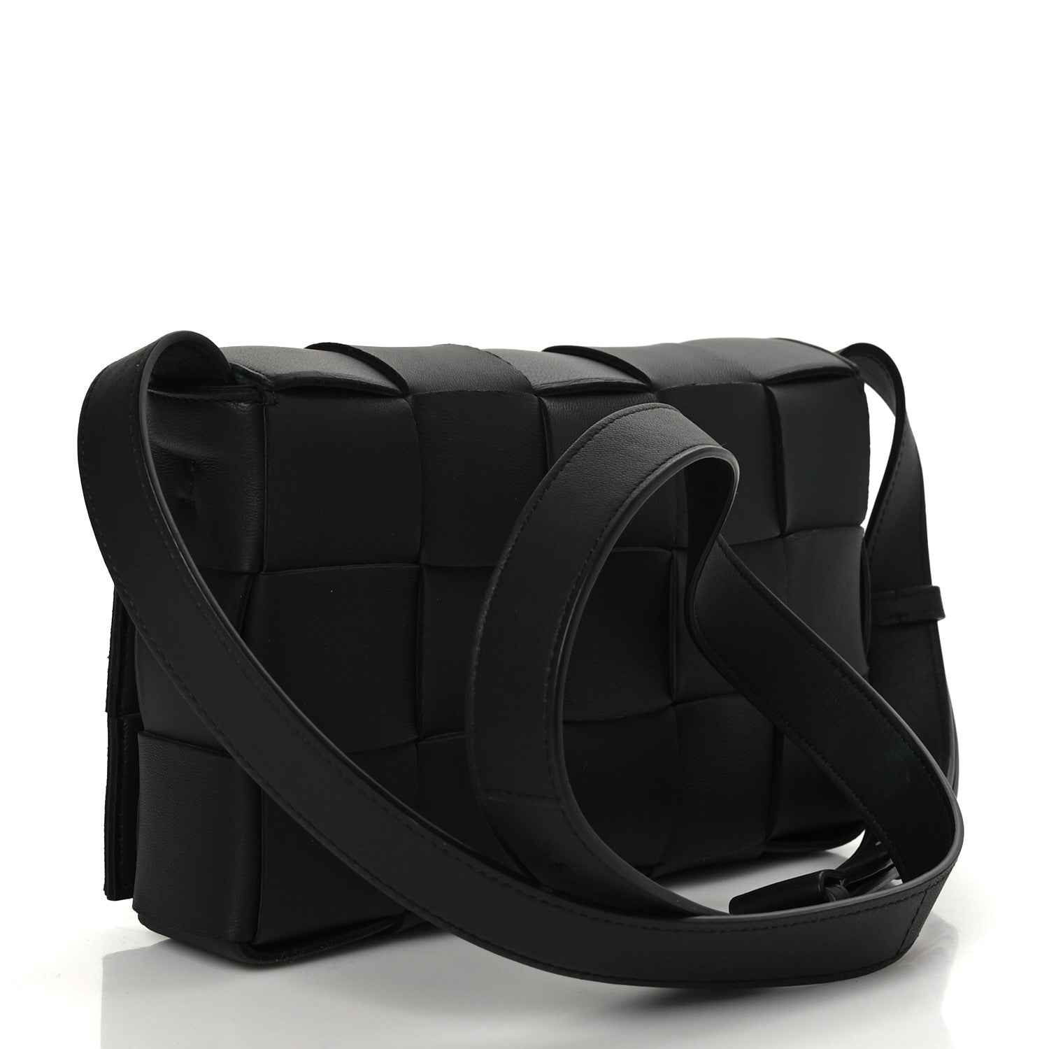 Bottega Veneta Lambskin Maxi Intrecciato Cassette Crossbody Bag Black 3 of 8