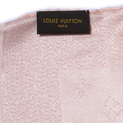 Louis Vuitton Silk Monogram Shimmer Stole Rose Poudre 5 of 6