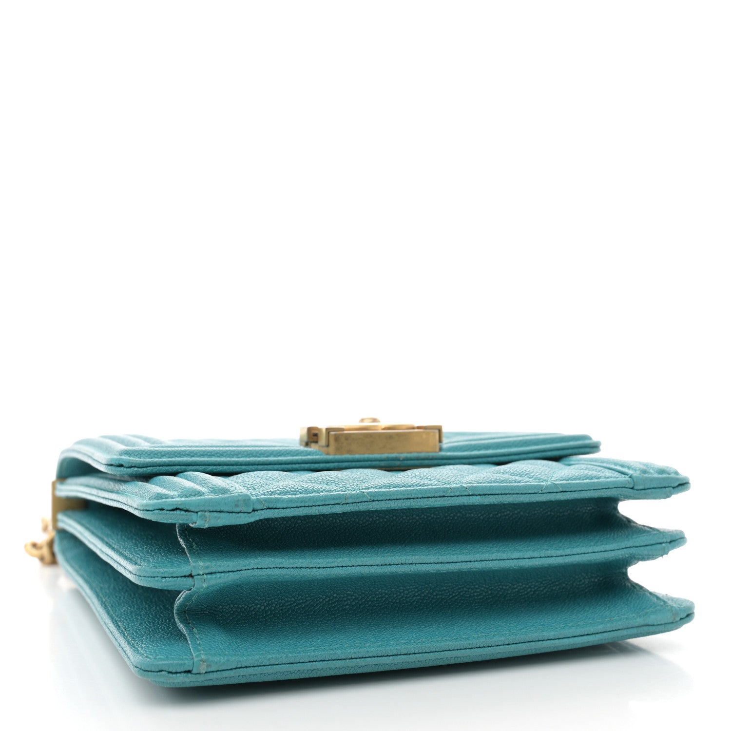 Chanel Caviar Quilted North South Boy Flap Turquoise 4 of 13