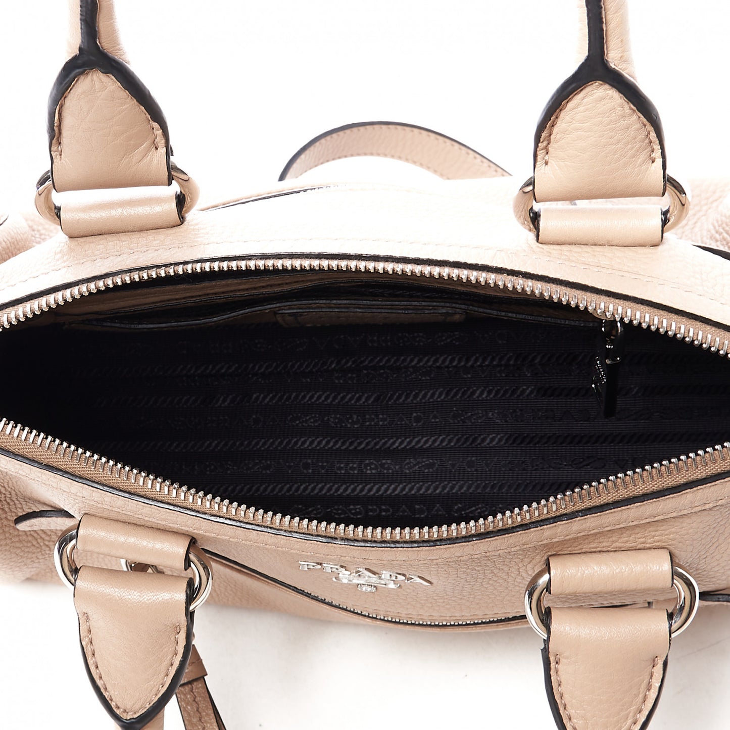 Vitello Phenix Top Handle Shopping Satchel Cammeo