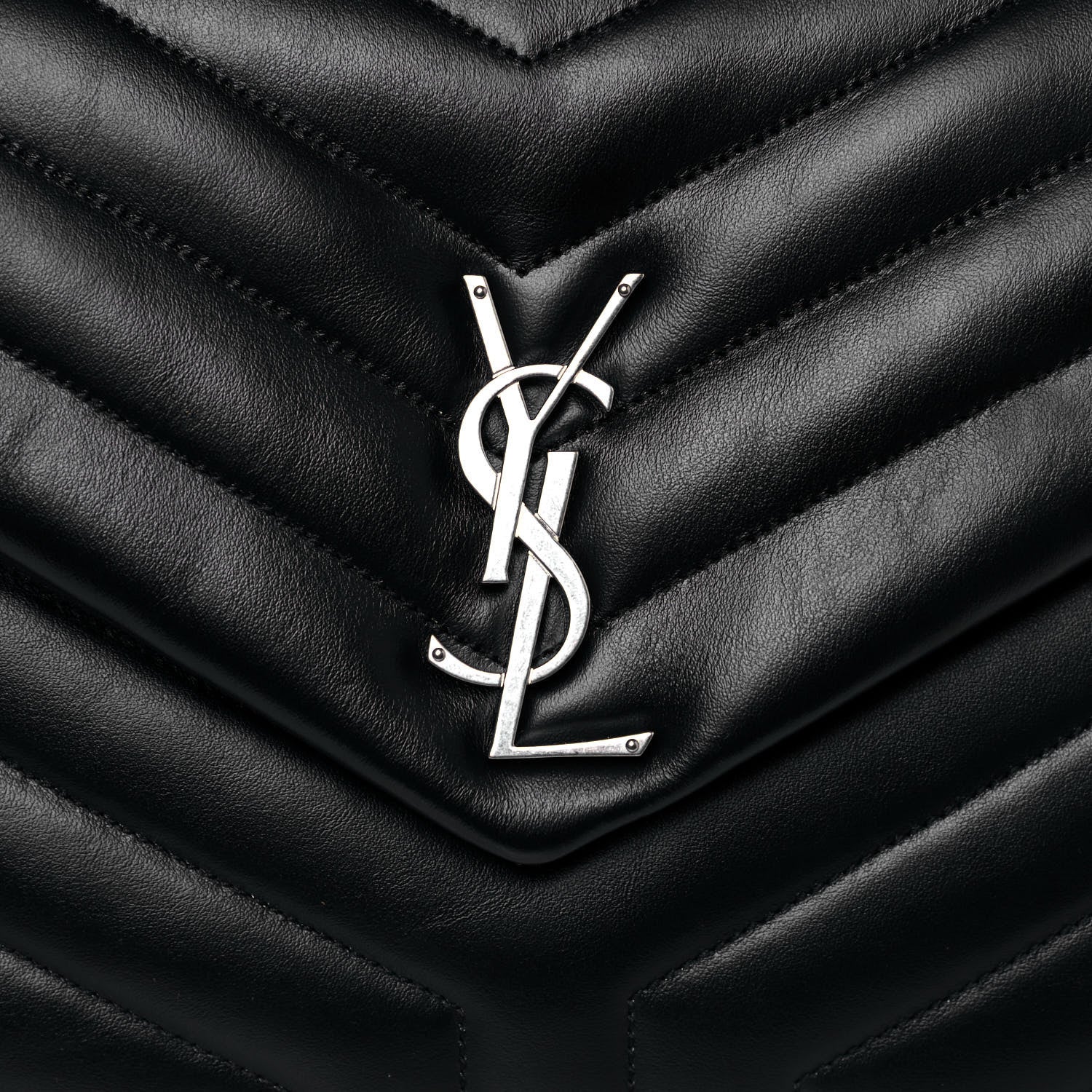 Saint Laurent Calfskin Y Quilted Monogram Medium Loulou Chain Satchel Black 8 of 11
