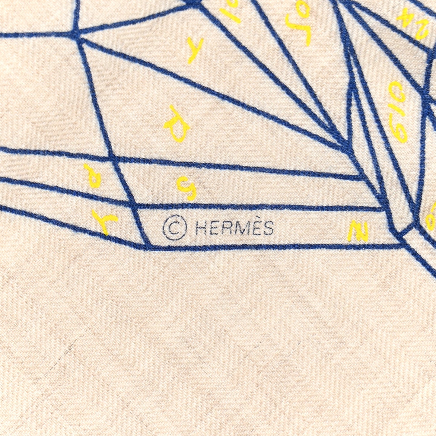 Cashmere Silk Se Plier Jeu Shawl 140 Naturel Indigo Jaune