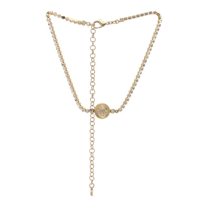 Chanel Crystal CC Chain Short Necklace Gold 3 of 5