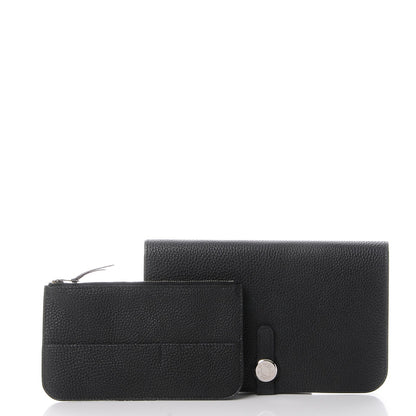 Hermes Togo Dogon Duo Wallet Black 5 of 12