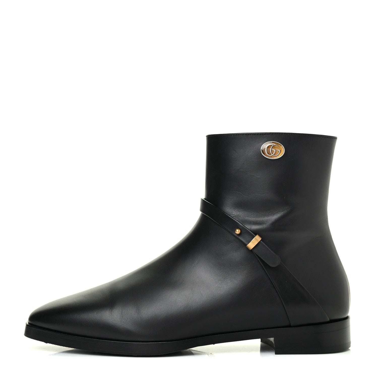 Gucci Calfskin Womens GG Ankle Boots 39 Black 1 of 11