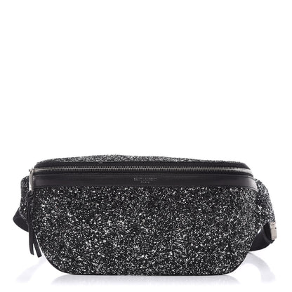 Saint Laurent Lambskin Glitter Belt Bag Metallic Black 1 of 11