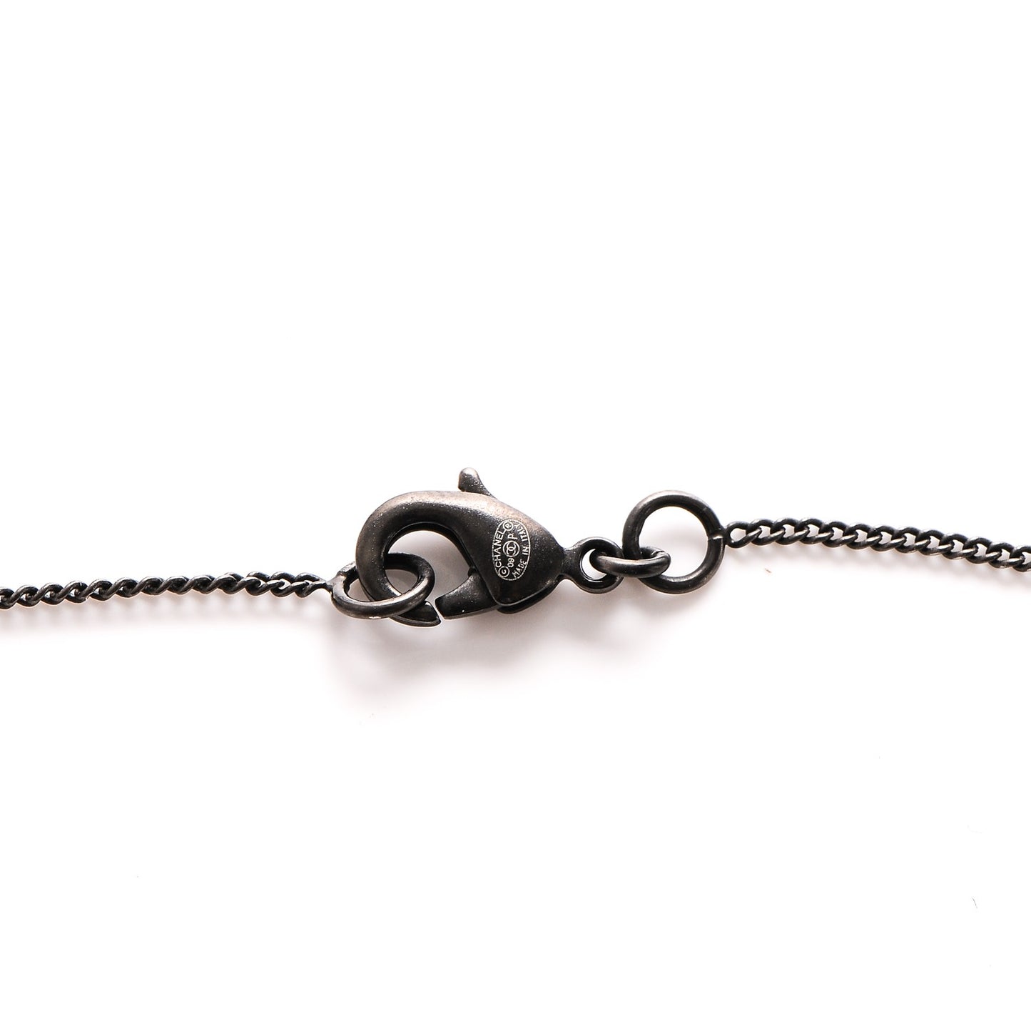 Ruthenium Baguette Crystal CC Necklace Black