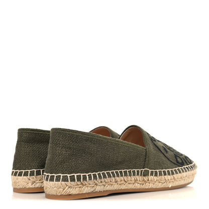 Christian Dior Canvas Embroidered Granville Union Motif Espadrille 38.5 Kaki 5 of 9