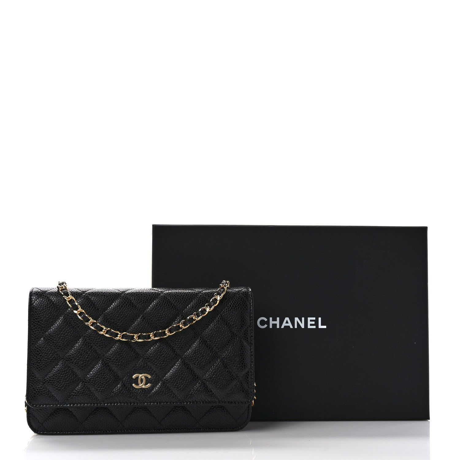 Chanel Caviar Quilted Wallet On Chain WOC Black 10 of 10