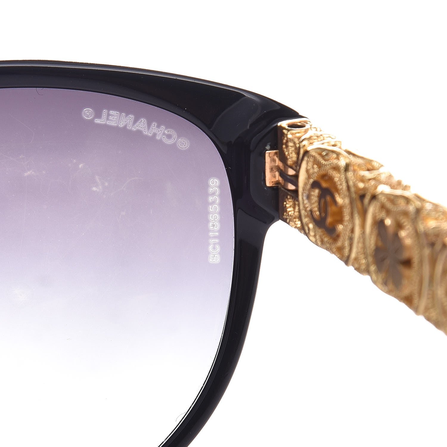 Chanel Metal Filigree Butterfly Sunglasses 5261 Black 8 of 8