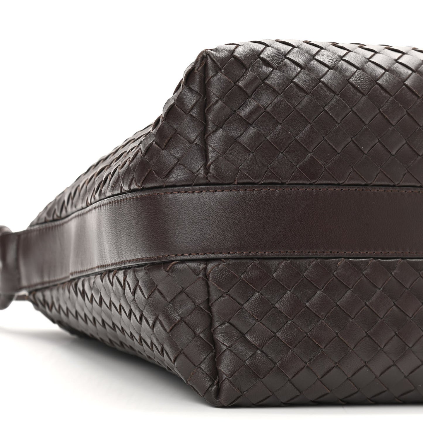 Nappa Intrecciato Shoulder Bag Ebano