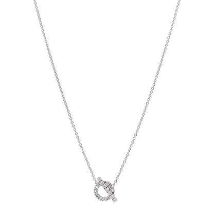 Hermes 18K White Gold Diamond Finesse Pendant Necklace 1 of 5