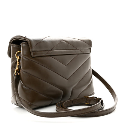 Saint Laurent Calfskin Y Quilted Monogram Toy Loulou Crossbody Bag Soil Brown 3 of 10