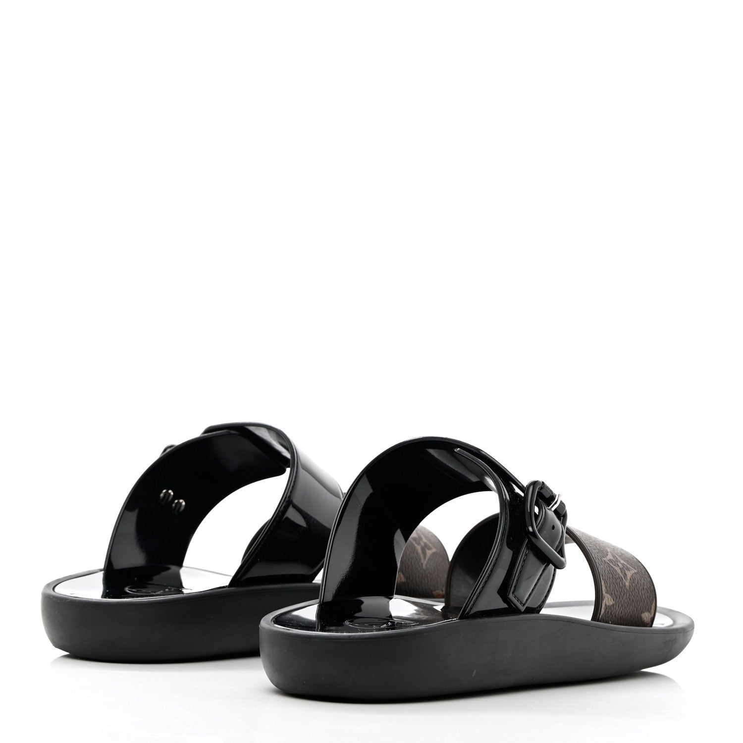 Louis Vuitton Monogram Sunbath Flat Mule Sandals 38 Black 4 of 16