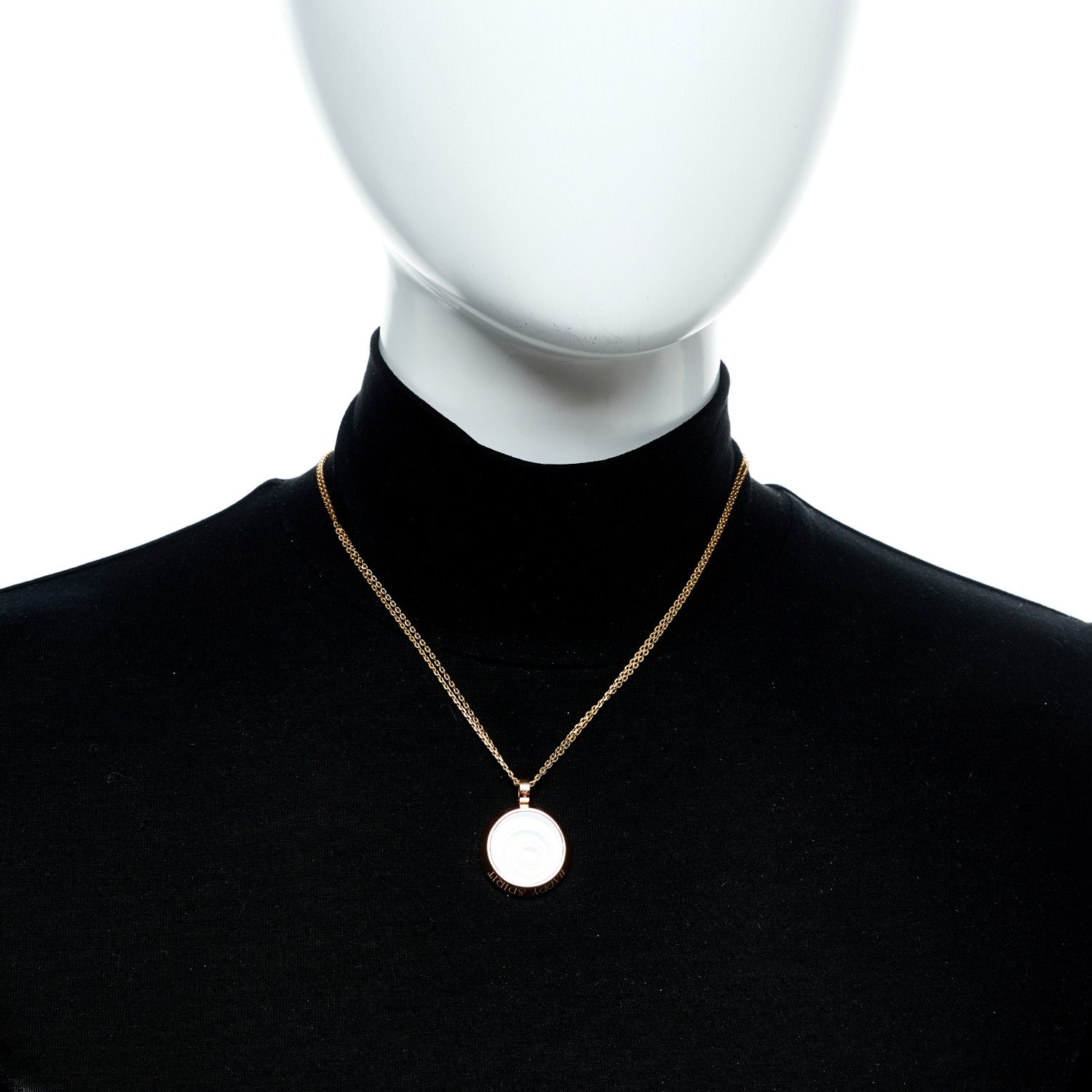 Chopard 18K Rose White Gold Diamond Happy Spirit Three-Ring Pendant Necklace 2 of 7