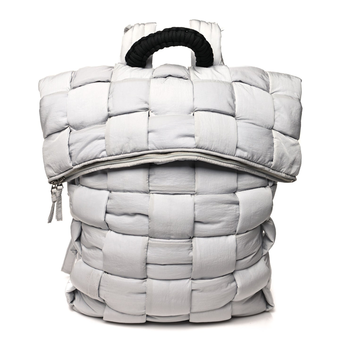 Nylon Intrecciato Padded Tech Fold Over Backpack Frost