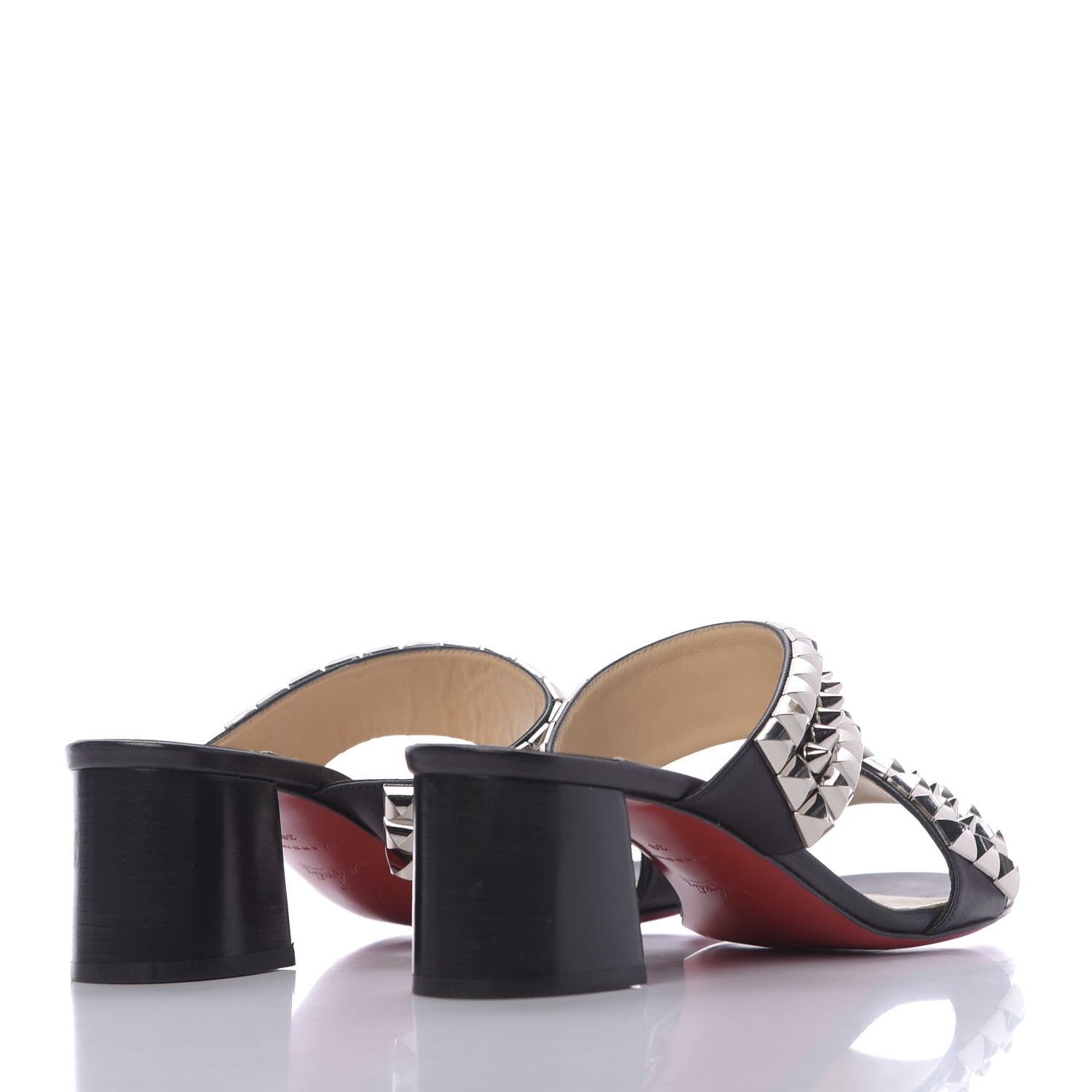 Christian Louboutin Calfskin Studded Tina Goes Mad 55 Slide Sandals 39 Black 4 of 10