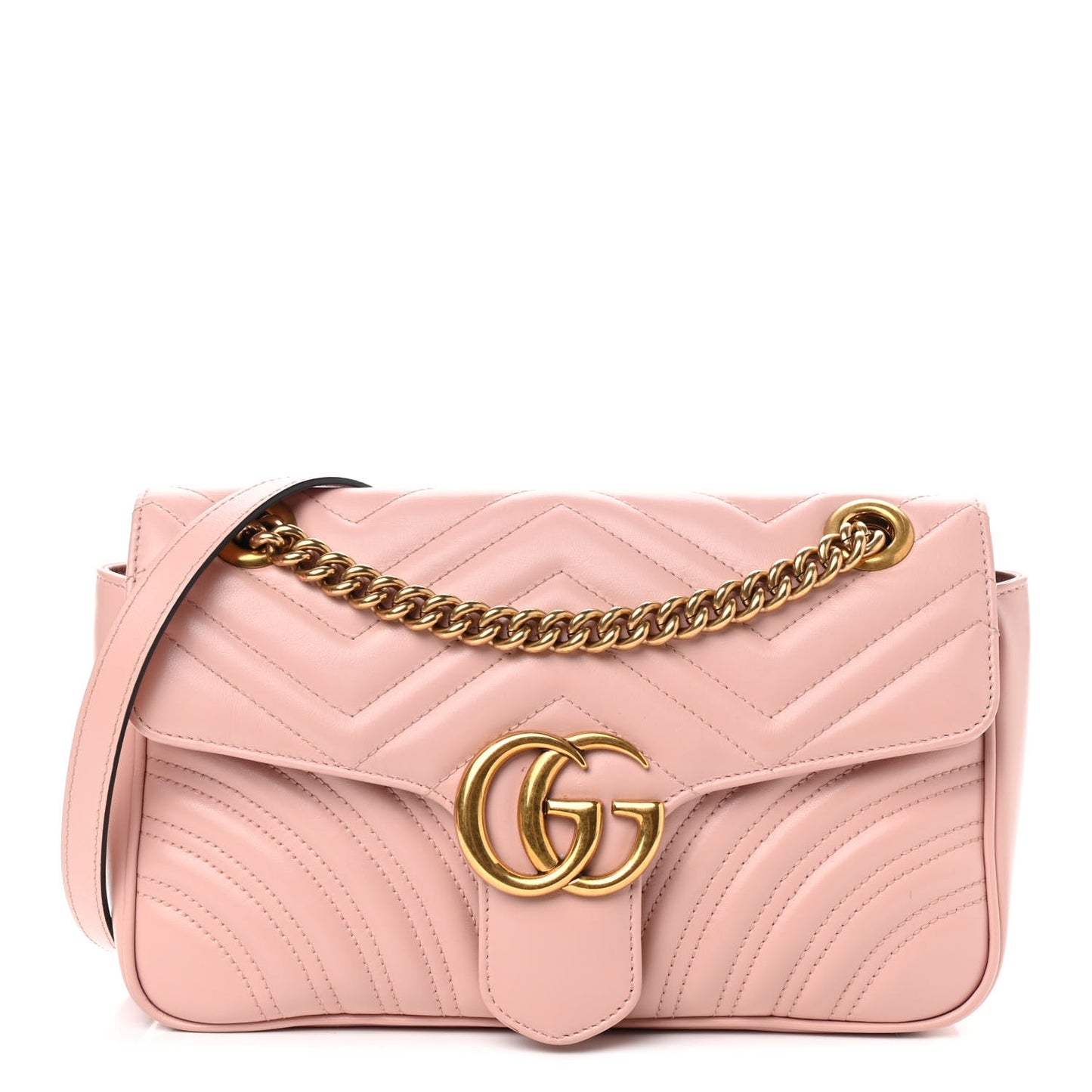 Calfskin Matelasse Small GG Marmont Shoulder Bag Perfect Pink