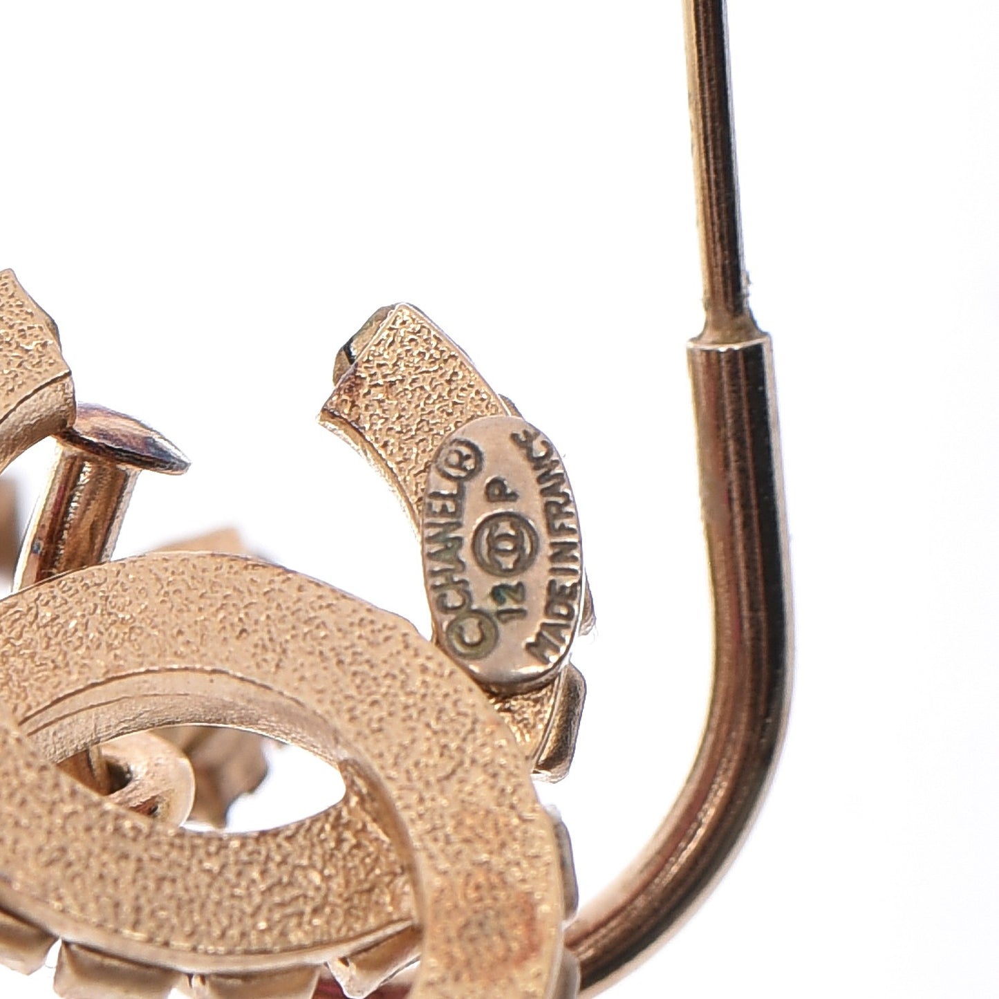 Crystal CC Dangle Earrings Pink Gold