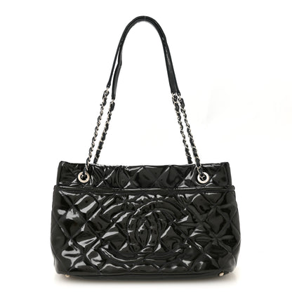 Chanel Patent Quilted Timeless CC Soft Tote Blue 3 of 14