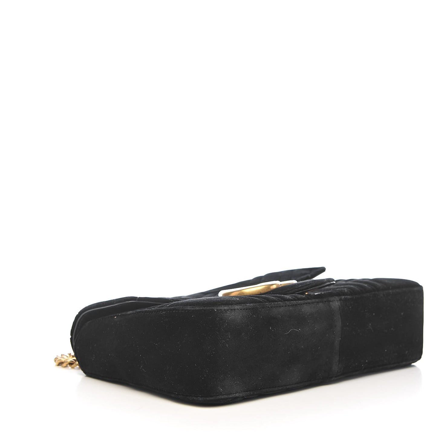 Velvet Matelasse Medium GG Marmont Shoulder Bag Black