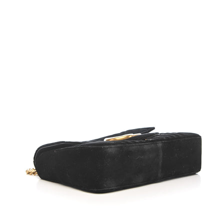 Gucci Velvet Matelasse Medium GG Marmont Shoulder Bag Black 4 of 10