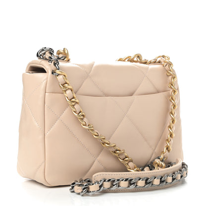 Chanel Lambskin Quilted Medium Chanel 19 Flap Beige 2 of 4