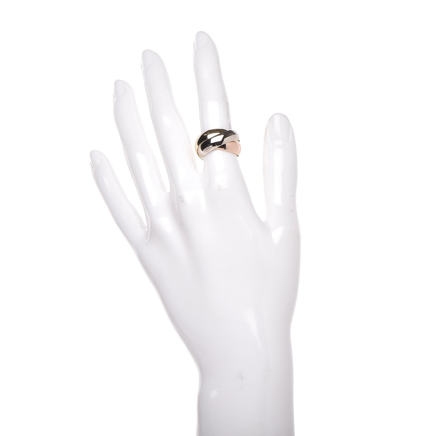 18K Pink Yellow White Gold Large Trinity Ring 49 4.75