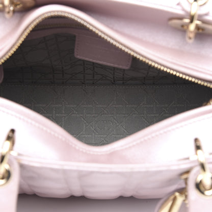Christian Dior Pearly Lambskin Cannage Medium Lady Dior Lotus 5 of 14