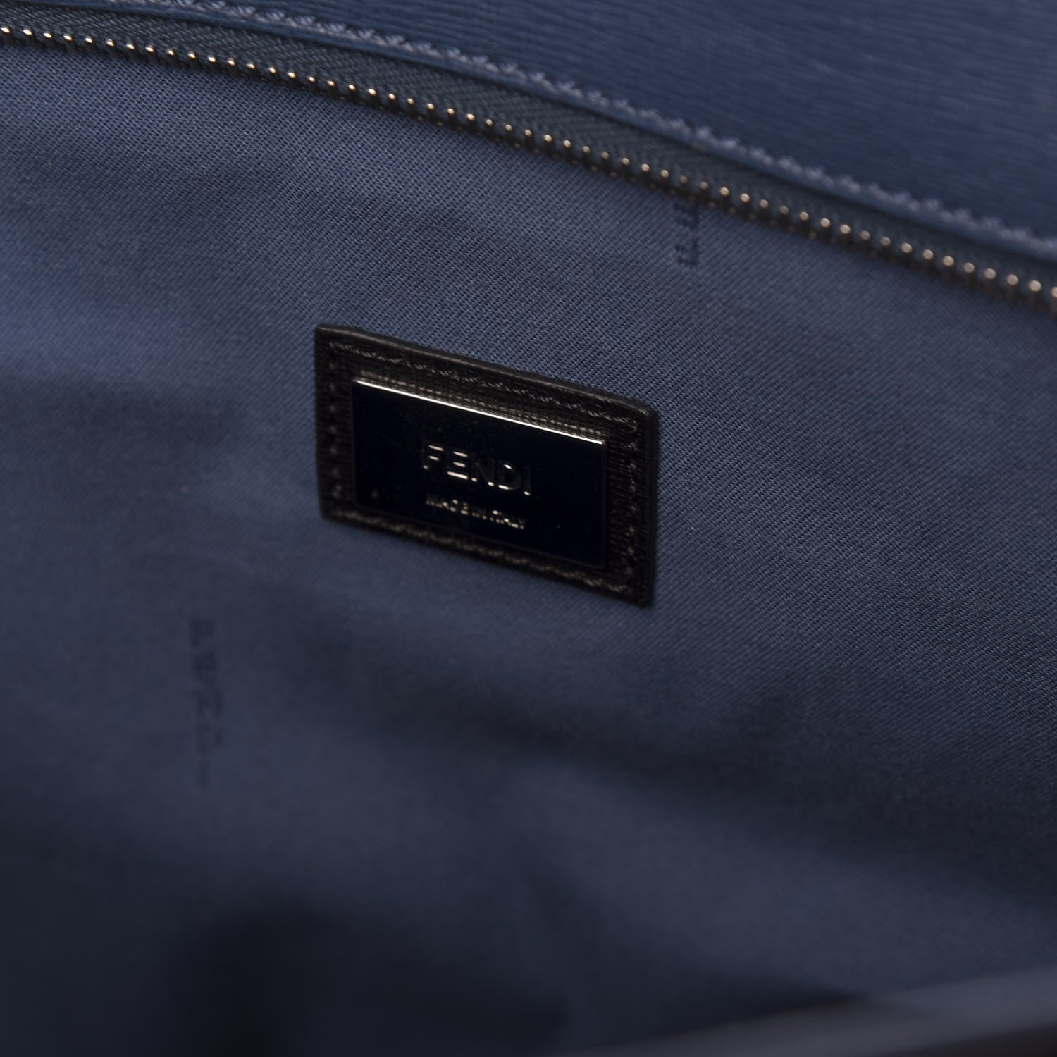Fendi Vitello Elite Cuoio Monster Buggies Medium Roll Tote Black Multicolor Blue Cobalto 8 of 11
