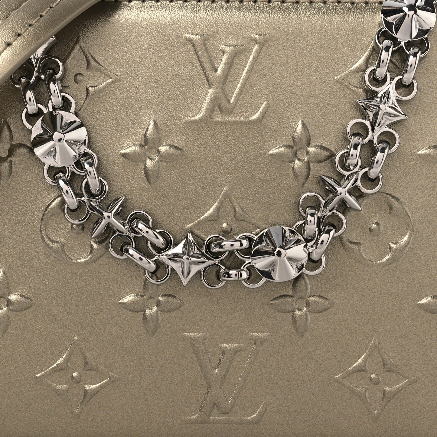 Calfskin Debossed Monogram Lexington Pochette Light Gold
