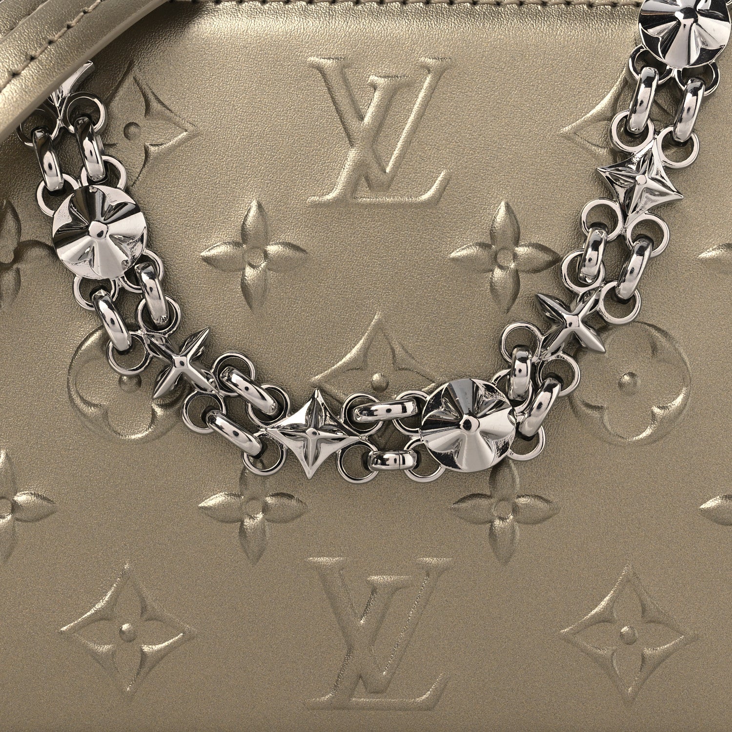 Louis Vuitton Calfskin Debossed Monogram Lexington Pochette Light Gold 7 of 9