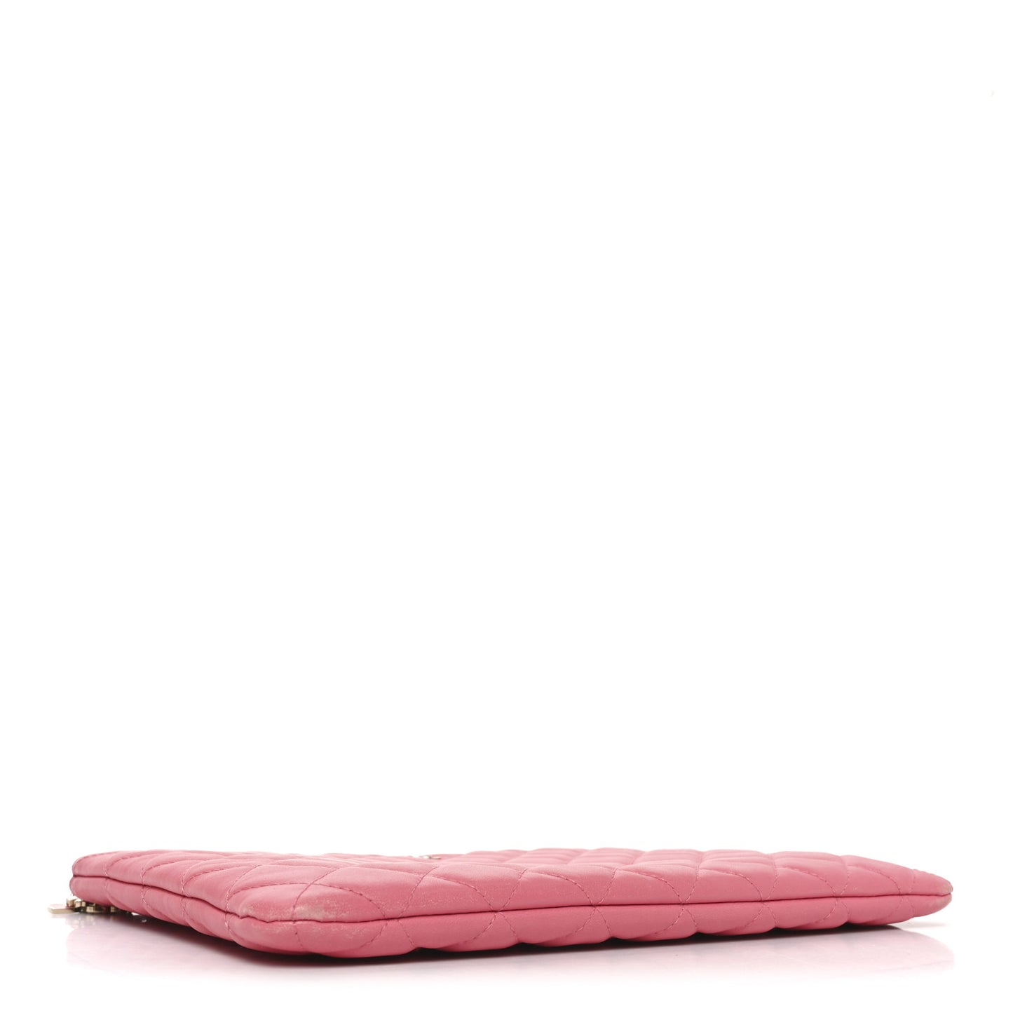 Lambskin Quilted Medium Casino Beauty CC Cosmetic Case Fuchsia