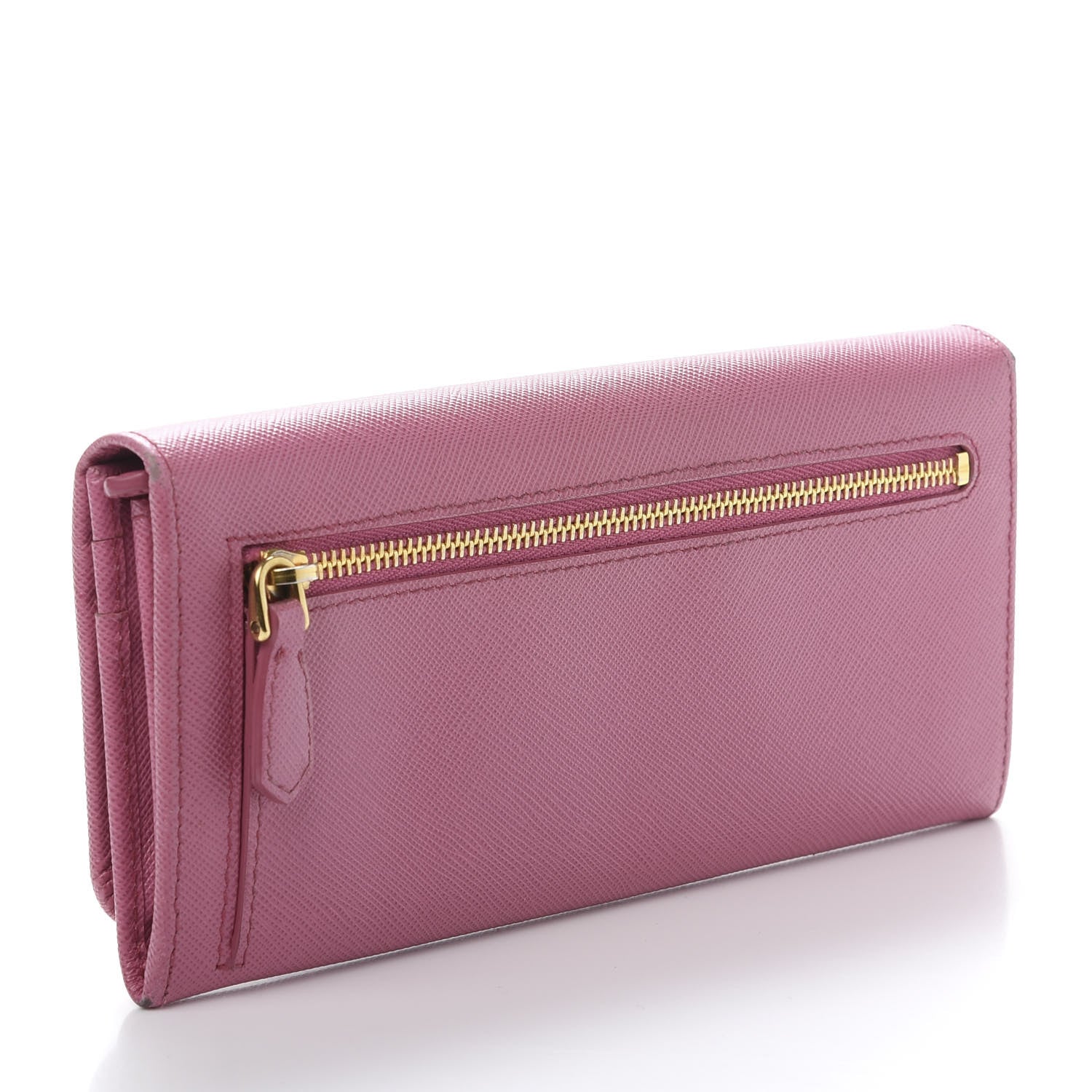 Prada Saffiano Metal Continental Flap Wallet Begonia 3 of 12