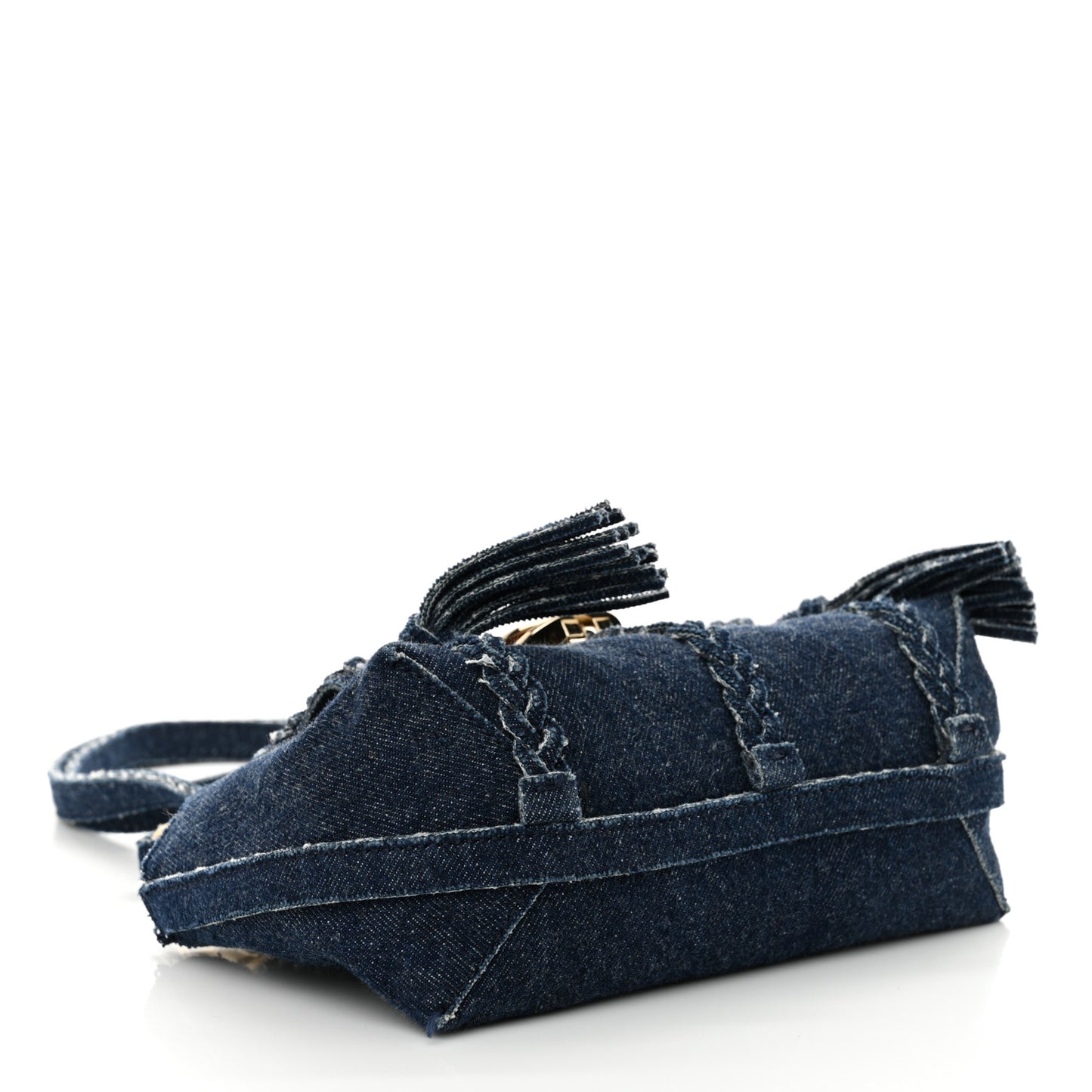 Denim Mini Penelope Soft Shoulder Bag Blue
