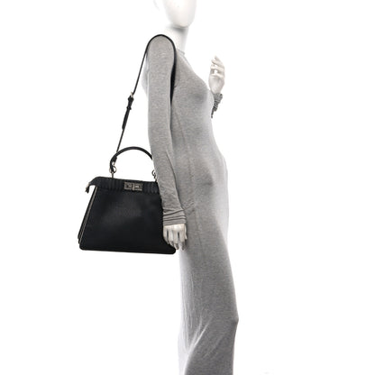 Fendi Cuoio Romano Selleria Chamois Medium Peekaboo I SEE U Satchel Black Camel Sunflower 2 of 10