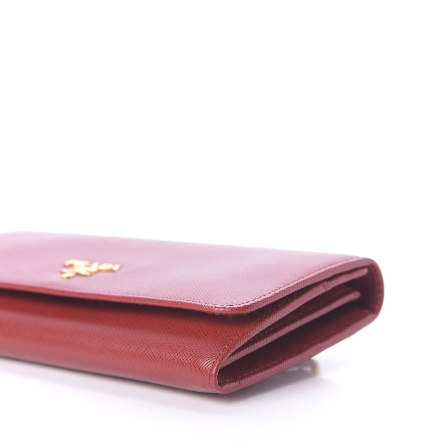 Saffiano Metal Continental Flap Wallet Fuoco
